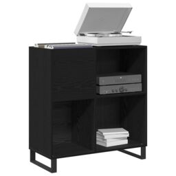 Berkfield Home Record Cabinet Black Oak 84.5x38x90 cm Engineered Wood - thumbnail 3