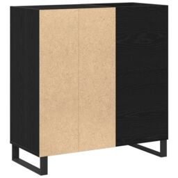 Berkfield Home Record Cabinet Black Oak 84.5x38x90 cm Engineered Wood - thumbnail 4