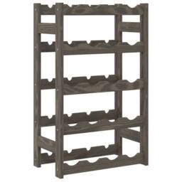 Berkfield Home Wine Rack for 20 Bottles Grey Solid Wood Pine - thumbnail 5