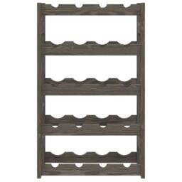 Berkfield Home Wine Rack for 20 Bottles Grey Solid Wood Pine - thumbnail 3