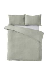 Catherine Lansfield Crinkle Seersucker Duvet Cover Set in Green - Size: Double - thumbnail 4