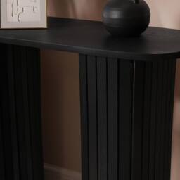 OHS Madison Console Table Ribbed Engineered Wood Entryway Display Desk in Black - thumbnail 2