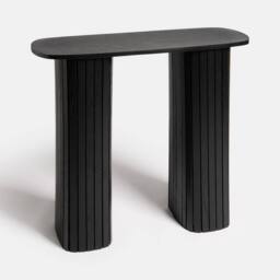 OHS Madison Console Table Ribbed Engineered Wood Entryway Display Desk in Black - thumbnail 3