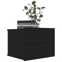 Berkfield Home Bedside Cabinet Black 40x30x30 cm Engineered Wood - Size: 40 x 30 x 30 cm - thumbnail 3