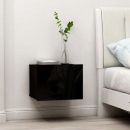 Berkfield Home Bedside Cabinet Black 40x30x30 cm Engineered Wood - Size: 40 x 30 x 30 cm - thumbnail 1
