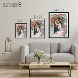 "Artery8 La Vie Parisienne Magazine Cover Roses Month Framed Canvas Wall Art Print in Red - Size: W18"" x H24""" - thumbnail 4
