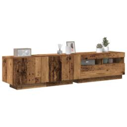 Berkfield Home TV Cabinet with LED Lights Old Wood 180x35x40 cm Engineered Wood in Brown - Size: 180 x 35 x 40 cm - thumbnail 2