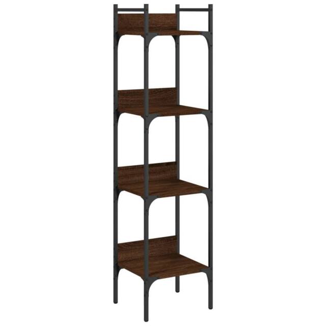 Berkfield Home Bookshelf 4-Tier Brown Oak 35x30x138.5 cm Engineered Wood - image 1