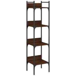 Berkfield Home Bookshelf 4-Tier Brown Oak 35x30x138.5 cm Engineered Wood - thumbnail 1