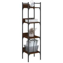 Berkfield Home Bookshelf 4-Tier Brown Oak 35x30x138.5 cm Engineered Wood - thumbnail 4