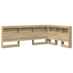Berkfield Home Storage Headboard with Shelf Sonoma oak 120 cm Engineered wood in Brown - thumbnail 2