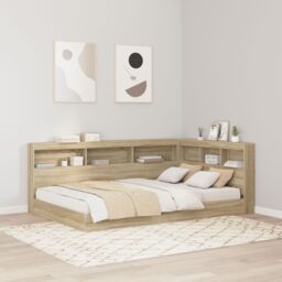 Berkfield Home Storage Headboard with Shelf Sonoma oak 120 cm Engineered wood in Brown - thumbnail 1