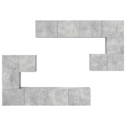 Berkfield Home Modern 8 Piece TV Cabinet Set Concrete Grey Engineered Wood - thumbnail 7