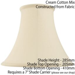 "Loops 16"" Round Bell Handmade Lamp Shade Cream Fabric Classic Table Light Bulb Cover" - thumbnail 2