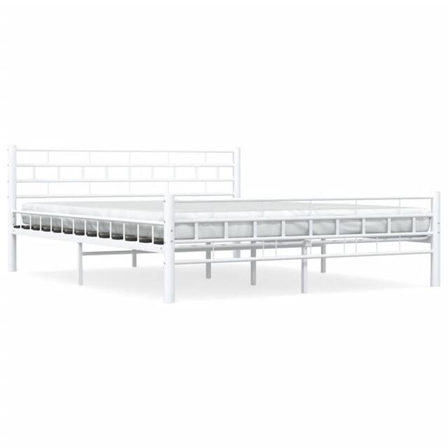Berkfield Home Bed Frame White Metal 160x200 cm - image 1