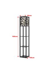 Living and Home Indoor Lighting Wooden Shelf Floor Lamp - thumbnail 6