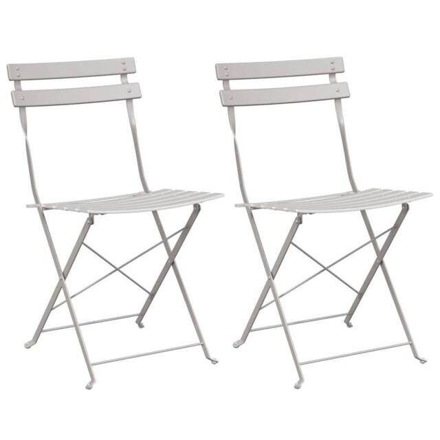 Berkfield Home Folding Garden Chairs 2 Pack Beige Steel - image 1