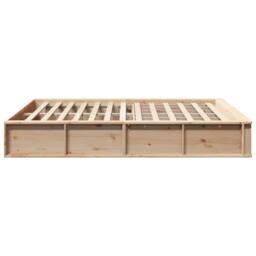Berkfield Home Bed Frame with Lift-Up Storage, 160 x 200 cm, Solid Pine in Beige - Size: 160 x 200 cm - thumbnail 6