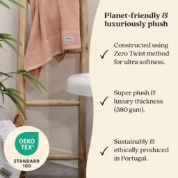 Misona Ultra Soft Bamboo Bath Towel in Pale Pink - Size: Bath Sheet - thumbnail 2