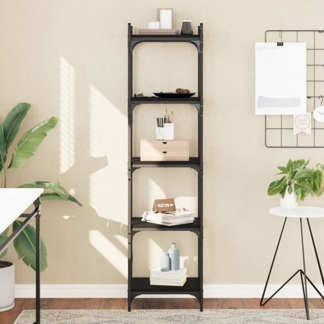 Berkfield Home Bookcase 5-Tier Black 40x30x154 cm Engineered Wood - Size: 40 x 30 x 154 cm - image 1