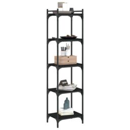 Berkfield Home Bookcase 5-Tier Black 40x30x154 cm Engineered Wood - Size: 40 x 30 x 154 cm - thumbnail 3