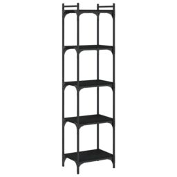 Berkfield Home Bookcase 5-Tier Black 40x30x154 cm Engineered Wood - Size: 40 x 30 x 154 cm - thumbnail 2