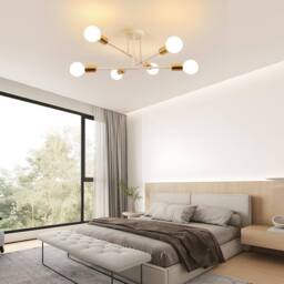 Goeco Sputnik Ceiling Lights 6 Arms Diameter 52cm Chandelier 180° Adjustable in White - thumbnail 3