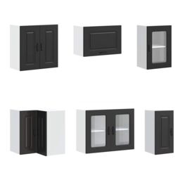 Berkfield Home 11 Piece Kitchen Cabinet Set Kalmar Black Engineered Wood - thumbnail 4