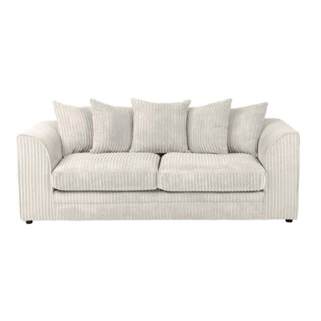 Furniture 786 Chicago Jumbo Cord 3 Seater Sofa in Ivory - image 1