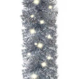 Berkfield Home Christmas Garland with LED Lights 10 m Silver - thumbnail 6