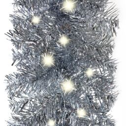 Berkfield Home Christmas Garland with LED Lights 10 m Silver - thumbnail 3