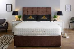 UK Bed Furniture Senator Divan Bed with 2 Drawers Foot End & 26 Inch headboard in Brown - Size: King - thumbnail 2