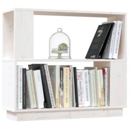 Berkfield Home Book Cabinet/Room Divider White 80x25x70 cm Solid Wood Pine - Size: 80 x 25 x 70 cm - thumbnail 4