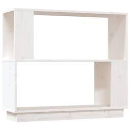 Berkfield Home Book Cabinet/Room Divider White 80x25x70 cm Solid Wood Pine - Size: 80 x 25 x 70 cm - thumbnail 1