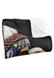 JQ Licensing En Native American Wolf & Eagle Silky Touch Super Soft Throw Blanket 152 X 127 cm in White - thumbnail 3