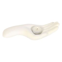 Something Different Open Hand Tealight Holder in White - thumbnail 3