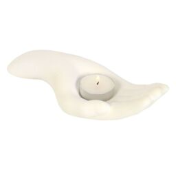 Something Different Open Hand Tealight Holder in White