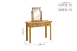 Birlea Woburn 3 Drawer Dressing Table Oak in Light Oak - thumbnail 6