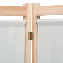 Berkfield Home 3-Panel Room Divider Cream 120x170x4 cm Fabric in Beige - Size: 120 x 170 x 4 cm - thumbnail 4