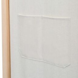 Berkfield Home 3-Panel Room Divider Cream 120x170x4 cm Fabric in Beige - Size: 120 x 170 x 4 cm - thumbnail 5