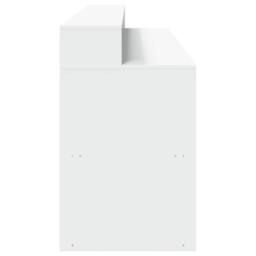 Berkfield Home Desk with LED Lights White 200x55x91 cm Engineered Wood - Size: 200 x 55 x 91 cm - thumbnail 7