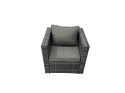 Fimous Garden Furniture Set with 2 Chairs Big Stool Dark Grey Mixed - thumbnail 6