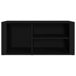 Berkfield Home Shoe Cabinet Black 100x35x45 cm Engineered Wood - Size: 100 x 35 x 45 cm - thumbnail 5