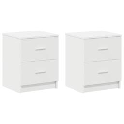 Berkfield Home Durable Bedside Cabinets 2 pcs with 2 Drawers White 40x36x50 cm - Size: 40 x 36 x 50 cm - thumbnail 3