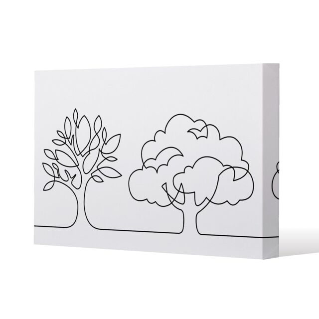 Benjamin Tate Design line drawing of trees (Canvas Print) / 31 x 41 x 4cm in Natural - Size: 31 x 41 x 4 cm - image 1