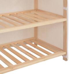 Berkfield Home Shoe Cabinet with Cover White 79x40x80 cm Fabric - Size: 79 x 40 x 80 cm - thumbnail 4