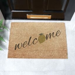Artsy Mats Welcome Lemon Coir Doormat (60 x 40cm) in Brown - Size: 40 cm x 60 cm - thumbnail 1