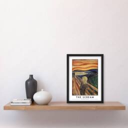 Artery8 Edvard Munch The Scream Skrik Painting Framed Wall Art Print in Orange - Size: A4 - thumbnail 4