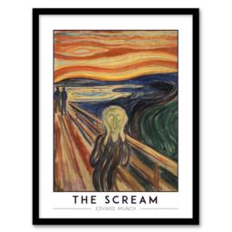 Artery8 Edvard Munch The Scream Skrik Painting Framed Wall Art Print in Orange - Size: A4 - thumbnail 1