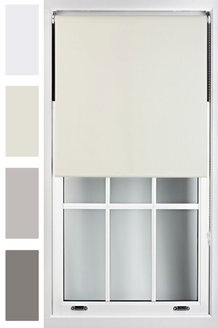 Furnished Roller Blind 100% Blackout Fabric Privacy Window Blinds in Cream - Size: 100 cm width x 165 cm drop - image 1